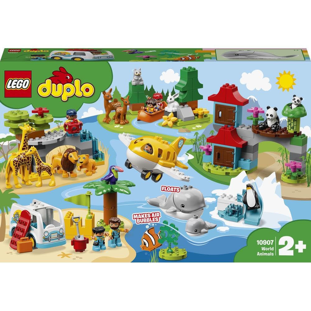 LEGO Duplo Welt Tiere Weltentdeckung 10907 Pädagogisches Bausteine Spielzeug für Mädchen und Jungen