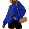 Women's Fashion Long Sleeve Solid Color Round Neck Loose Pullover Sweater Top