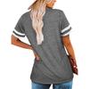 Women's 2026 Summer New V-neck Short-sleeve Color-block T-shirt Loose Casual Top