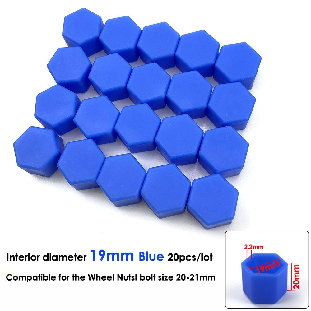 20pcs 17mm 19mm 21mm Black Car Wheel Caps Bolts Covers Nuts Silicone Auto Wheel Hub Protectors Screw Cap Styling Anti Rust Cover