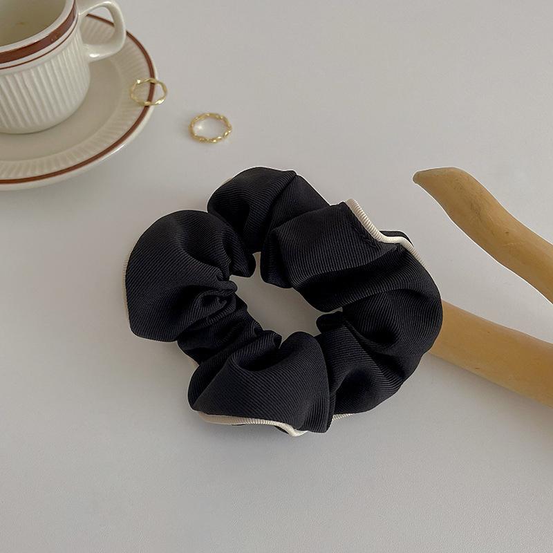 New Korean Black Bow Hair Tie Scrunchies Women Elegant Silk Elastics Hair Band Ponytail Hold Headdress Hair Accessories