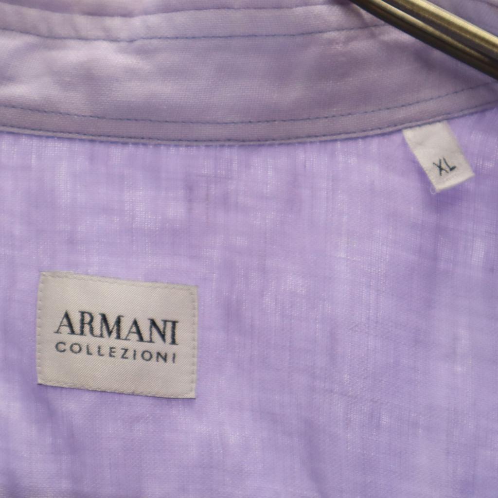 Armani Collezioni Linen Short Sleeve Shirt XL Blue Men's Used
