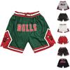 Pantalones cortos de baloncesto cortos con cordón bordado retro Bulls Pantalones cortos de entrenamiento