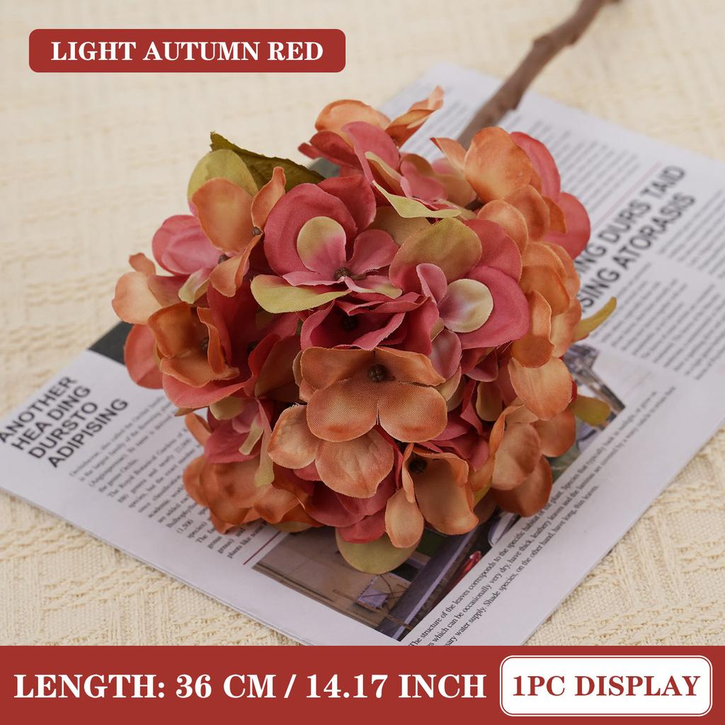 Artificial Rose Flower Silk Hydrangea Wedding Small Bouquet Fake Flower Party DIY Autumn Beautiful Decoration 36cm/14.17inch