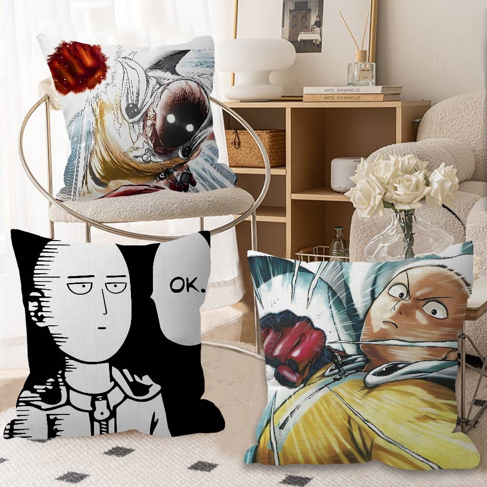 1pc Funny O-One P-Punch Man anime Maple Design Cushion Cover Happy Autumn Harvest decor Holiday Decorati Pillow Cover