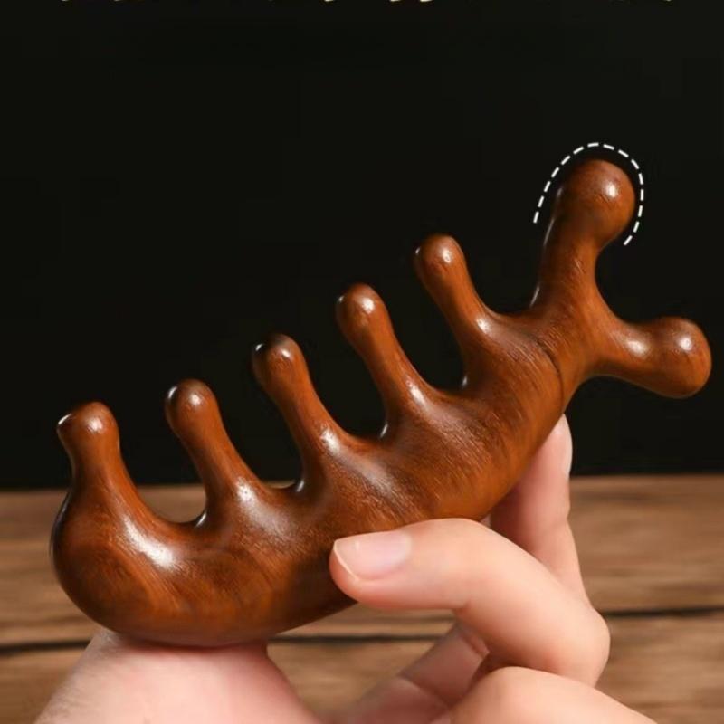 Comb Ladies' Comb Meridian Comb Massage Comb Round Tooth Comb Multifunctional Sandalwood Comb Portable Round Head Comb Five Tooth Massage Comb