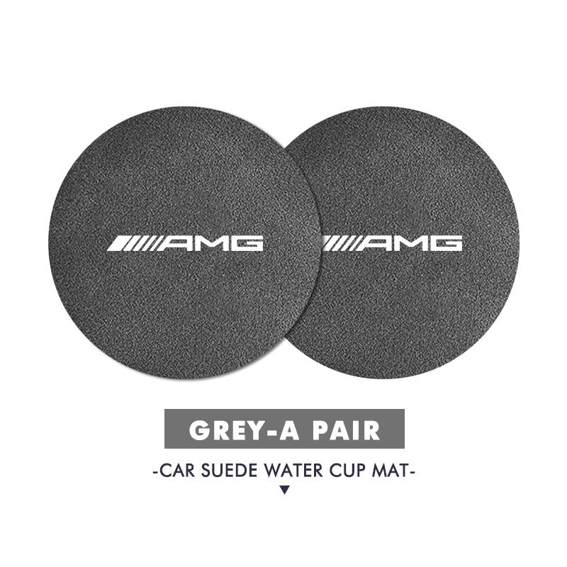 2pcs Car Coasters Water Cup Slot Non-Slip Mat Drink Holder Pad For Mercedes Benz AMG W204 W205 W203 W211 W201 W210 W108 W124 XRP8