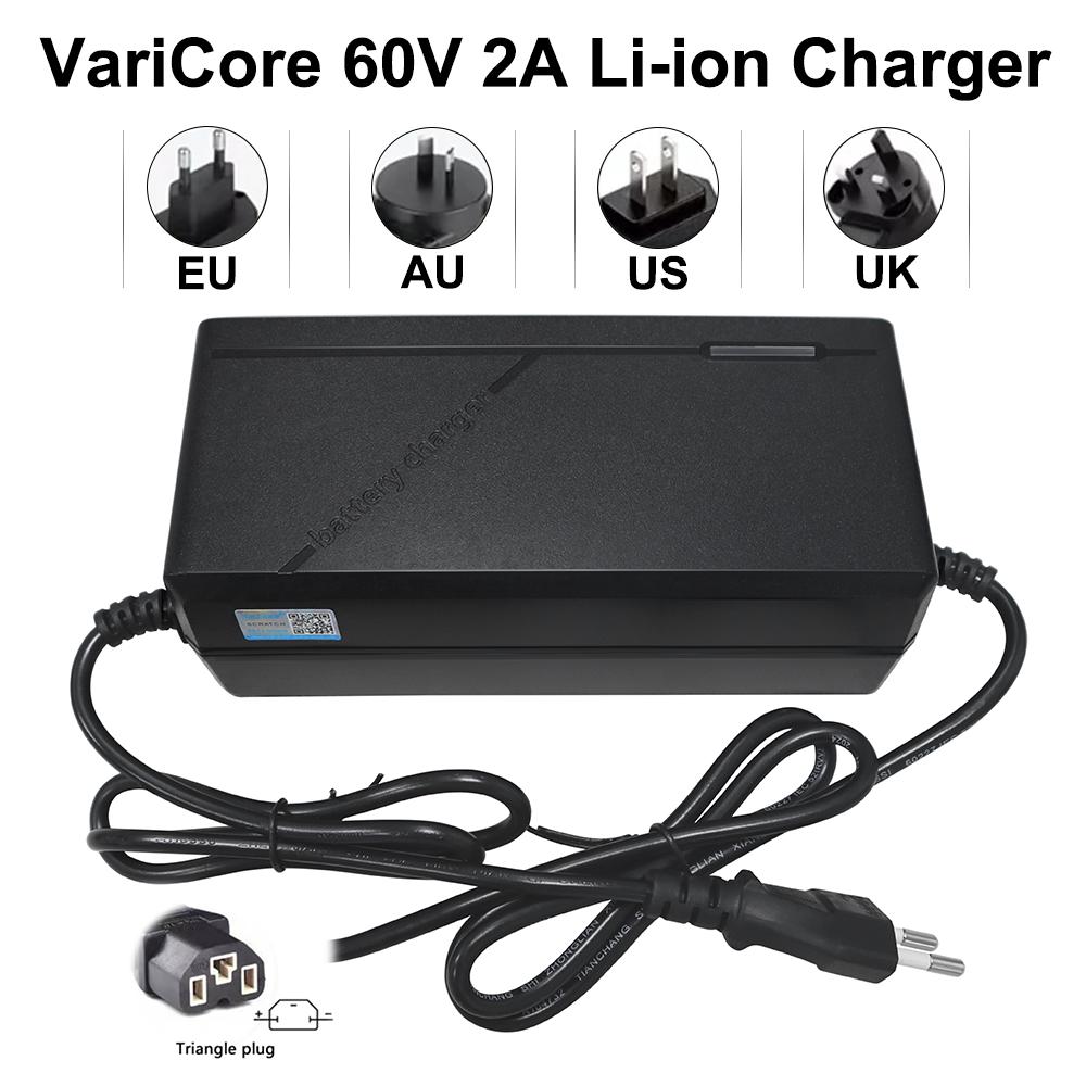 VariCore 60V 2A Li-ion Battery Charger 16S 67.2V Li-ion Battery Pack Charger Smart Power-off With Fan AC 100-240V