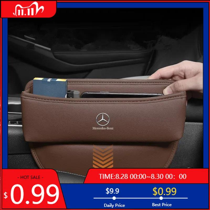 GLC GLB Car Seat Gap Organizer Leather Storage Box Interior Accessories For Mercedes Benz W203 W204 W205 W210 W211 W212 CLA CLK