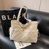 Corduroy Tote Bag Women's Commuter Handbag Large Capacity Shoulder Bag