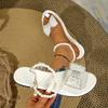 Large Diamond Butterfly Sandals for Women 2025 New Soft Bottom Flat Crystal Transparent Sandals