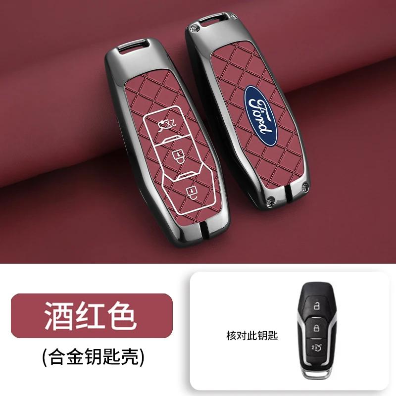 Car Sticker 2025 Hot Zinc Alloy Car Smart Key Case Cover Shell for Ford Focus 3 4 Ranger S C Max Explorer Edge Mustang Fiesta Mo