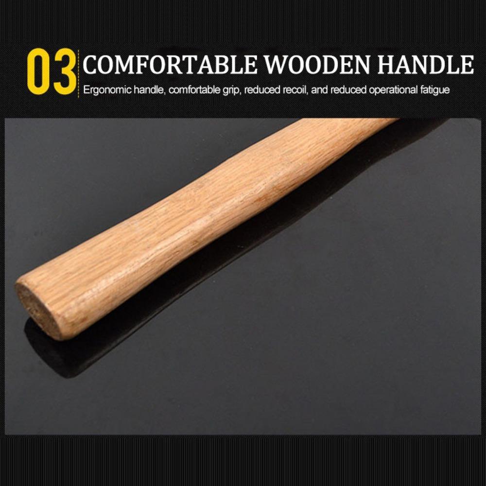 Silné kladivo s vysokouhlíkovou ocelí a dřevěnou rukojetí pro přesnou práci