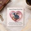 Magisk Drak Fickkram Fantasy Drakhjärta Symbol med Bokmärke Liten Känslomässigt Stöd UppmuntringsPresent för Läsare Studenter Fantasyälskare