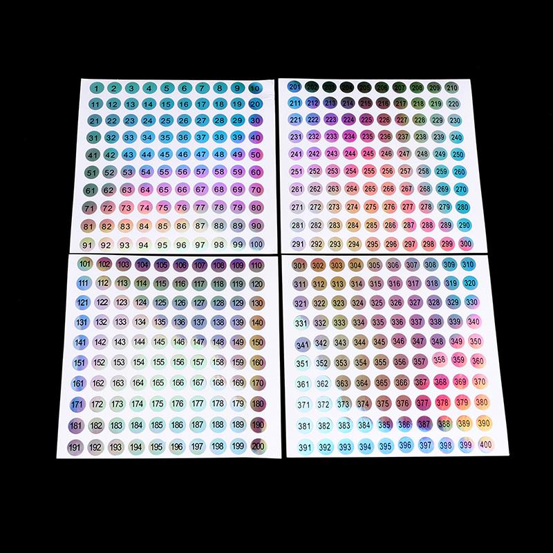 1–500 Laser-Nummern-Etikettenaufkleber, Bastel-Nagellack-Lippenstift-Farbetiketten-Aufkleber