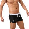 Men's Back Pocket Swimwear Short Swim Trunks Beach Shorts Sexy Mesh Boxer Briefs Comfortable Soft Breathable