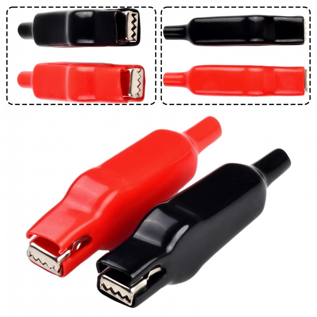 20A Elektrische Messleitungen mit isolierten Klemmen (Rot/Schwarz 2 Stück)