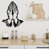 Black Metal Praying Hands Wall Art Religious Christian Faith Decor for Living Room Bedroom