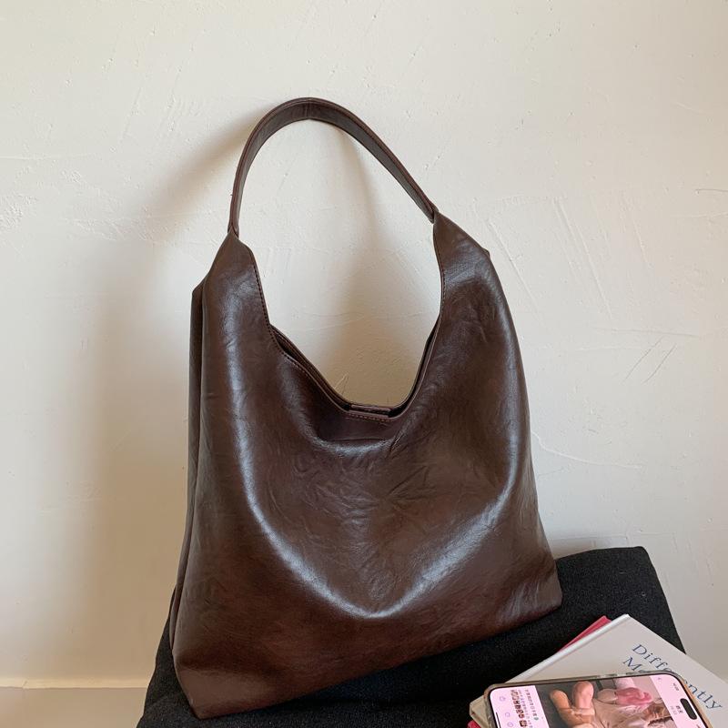 Retro Bag Women's Large-capacity New Summer Versatile Simple Shoulder Mother and Child Bag Commuter Tote Bag