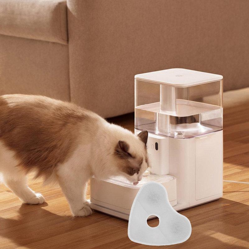 4Pcs Cat Water Fountain Filters Unique Heart Shape Activated Carbon Coconut Shell Effective Filtration Replacement for Pet