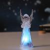 Decorative Crystal Angel Guardian Night Light Small Prayer Reading Playing Music Led Bedside Lamp Figurine with LED Light for Desk Table,