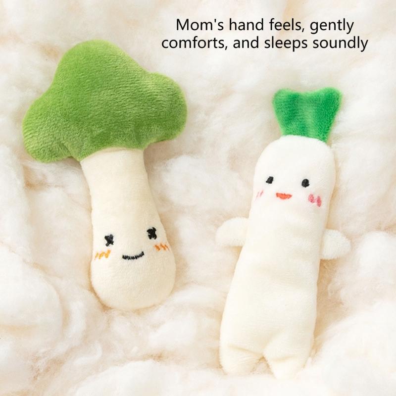 Infant Comforting Toy Lovely Cartoon Shape Hand Grip Doll Sensory Development Toy for Crib Strollers Travel Daily