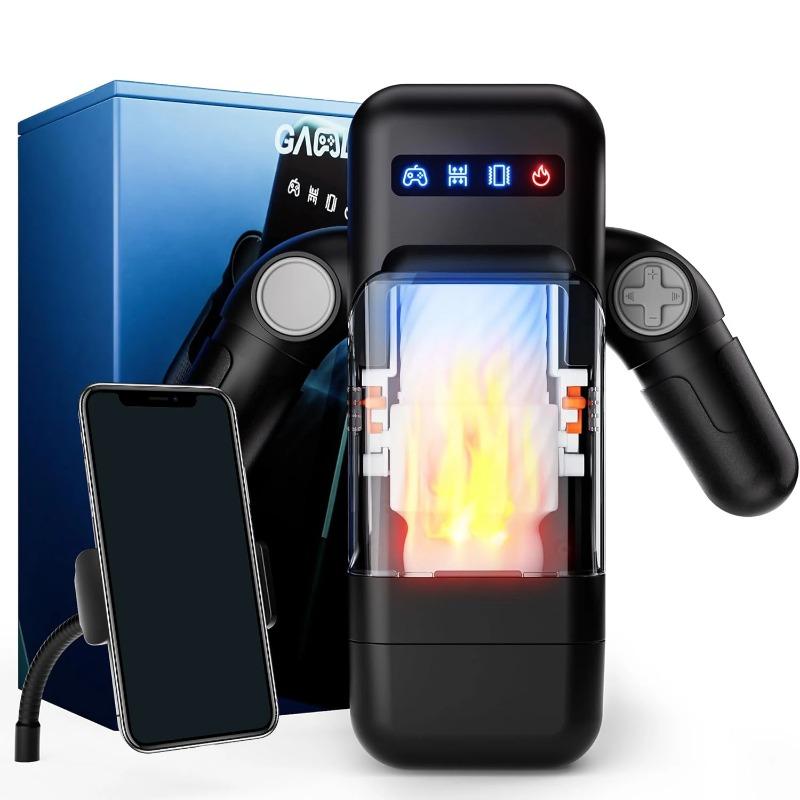 Automatic Male Masturbator Sex Toy Pocket Pussy Thrusting Handle Blowjob Machine Stroker Adjustable Phone Holder Men Pleasure
