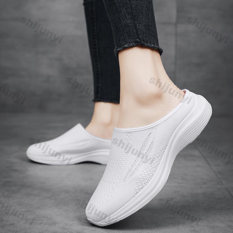 Fashion Women's Casual Shoes 2025 New Mesh Breathable Slip on Half Slippers Fashion Lightweight Comfortable Soft Sole Non Slip Sandals