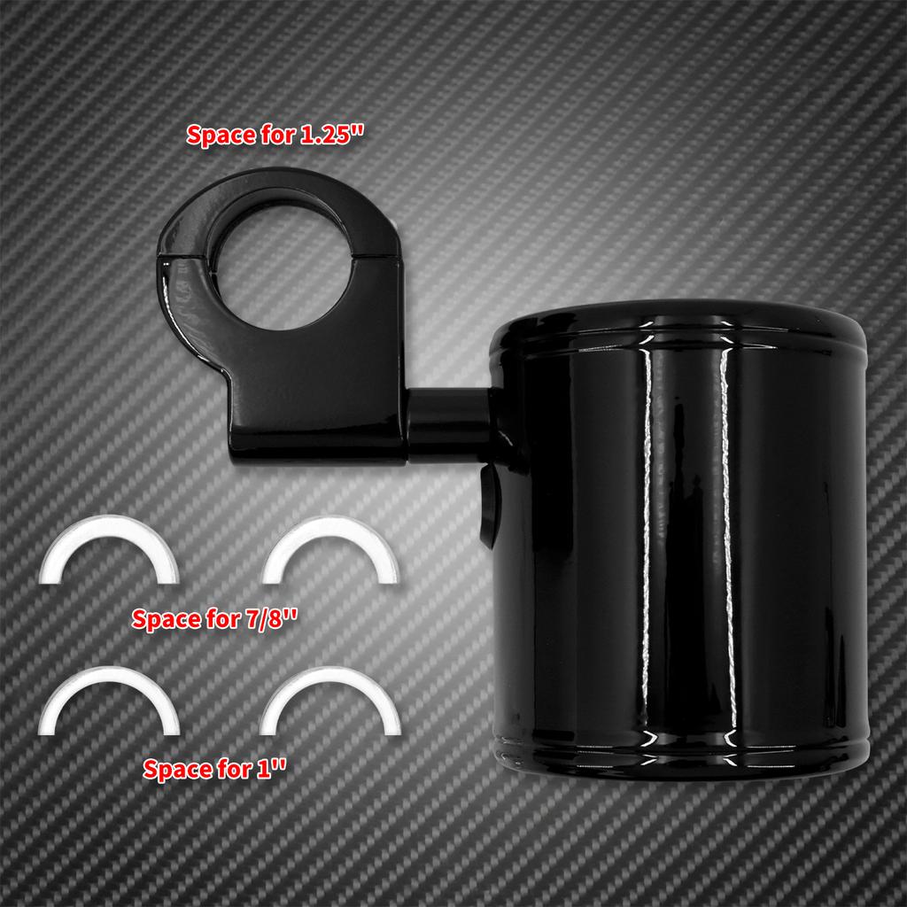 Motorcycle Black Handlebar Cup Holder Adjustable 22mm-32mm For Harley Sportster XL72 48 1200 883 Dyna Softail Touring Breakout