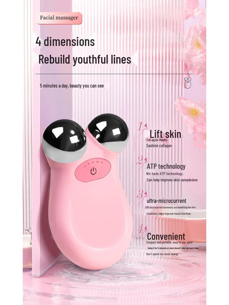 Dual-Headed Microcurrent Beauty Device - Facial Wrinkle Reduction & Lifting Massager for Firming & Rejuvenation