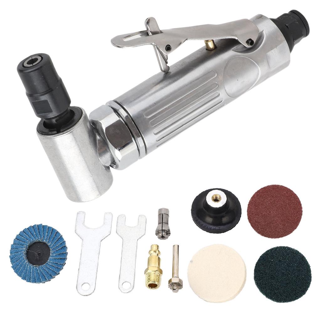 Pneumatic Grinding Set Right Angle Air Die Grinder 0.3HP Motor 1 4 1 8 Chuck Adjustable Speed
