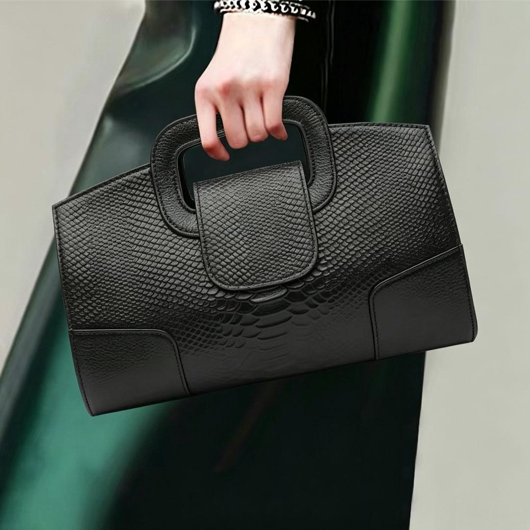 

New Snake Skin Handbag Casual Versatile Handbag Fashi Elegant Evening Bag Women s Commuter Chain Shoulder Cross-Body Bag (20cm<Max Length<30cm)