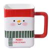 Square Cup Santa Claus, Christmas Snowman Ceramic , Creative Cartoon Coffee Mug, Christmas Gift