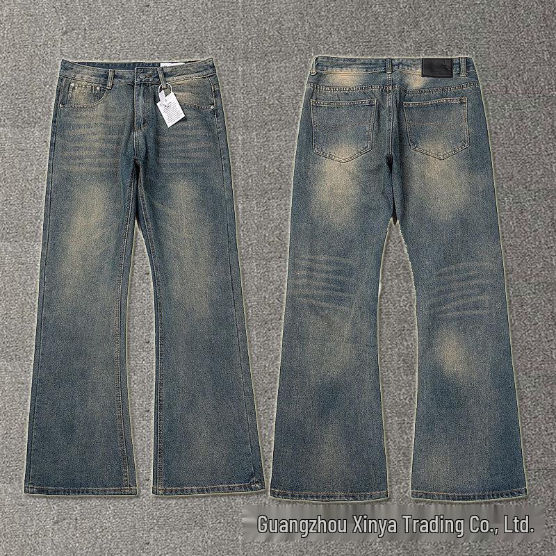 GALLERY DEPT Jeans Acampanados Retro Unisex Patchwork Desgastados con Lavado Salpicado