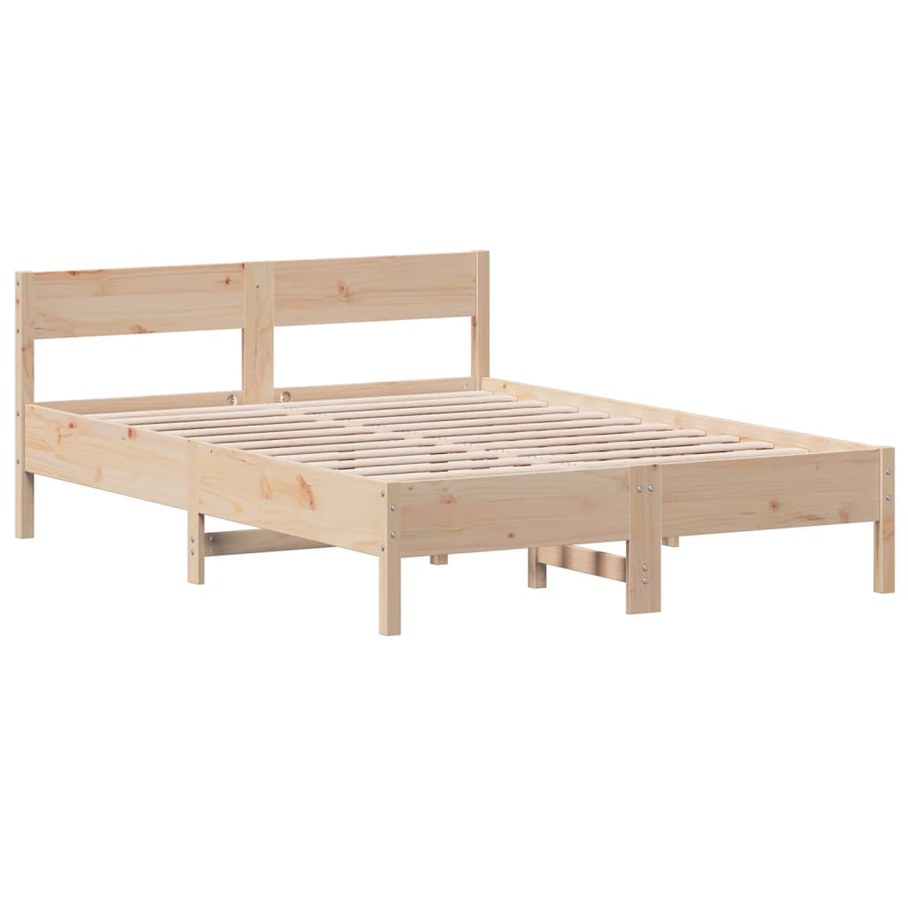Vidaxl Bed Frame Without Mattress, 120X190 Cm, Solid Pine Wood
