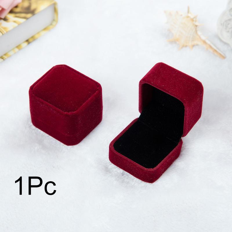 1Pc Showcase Gift Case Wedding Storage Organizer Jewelry Earring Velvet Ring Boxes Flocking