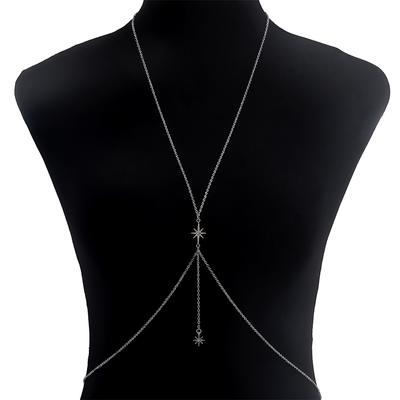 Simple Summer Sexy Body Bikini Chest Chain Harness Chain Jewelry Charm Body Necklaces Chain For Women Fashion Jewelry Gift