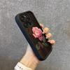 Aesthetic Rose Floral Pattern Silicone Phone Case For iPhone 16 Pro Max 15 14 13 12 11 7 8 Plus X XS XR SE 16E Shockproof Cover