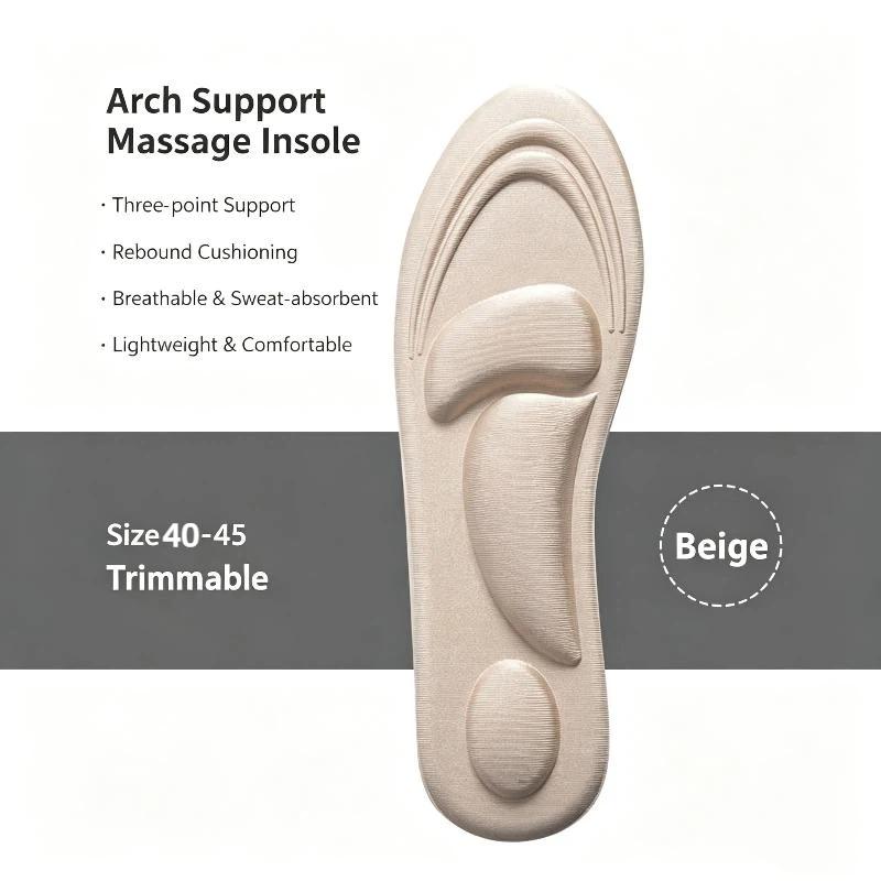 4D Memory Foam Orthopedic Insoles Foot Care Arch Support Pads for Women Men Flat Feet Daily Walking Standing Jobs