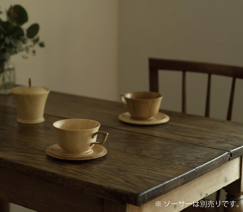 RIVERET Grande Pair of Mugs, White/Brown, RV-208WB