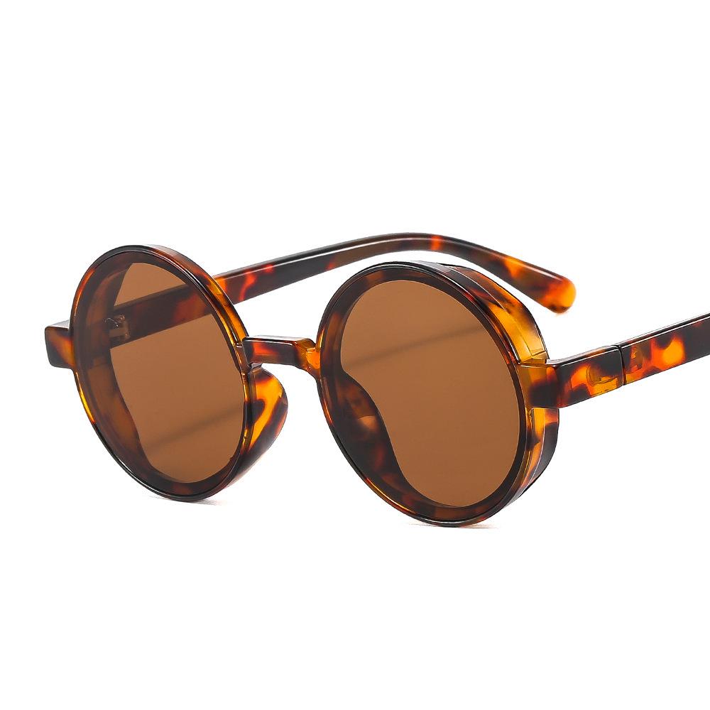 

2023 Punk Round Frame Unisex Motorcycle Rock Sunglasses - Modern Simple Style with European & American Flair