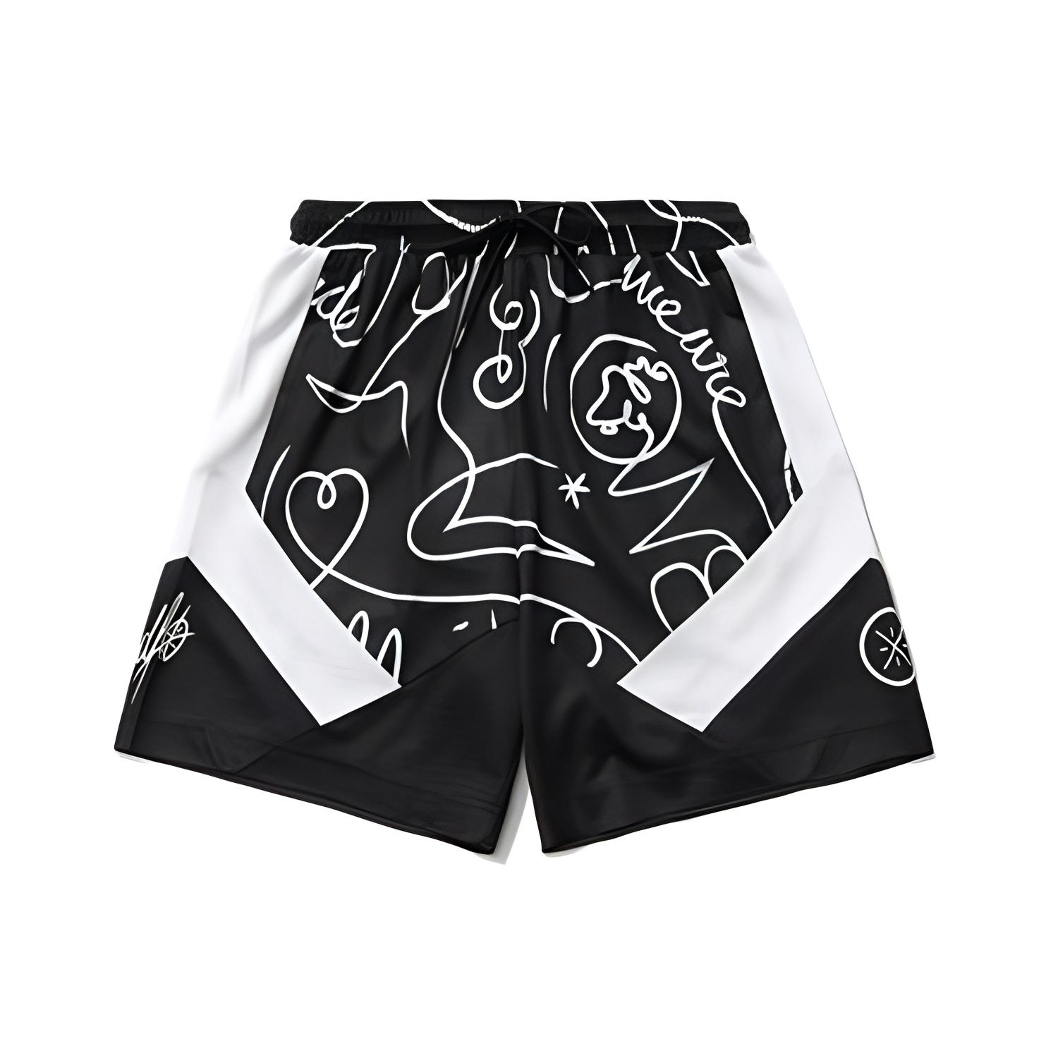Li-Ning x DFT Way Of Wade Logo Basketball Shorts Black White Men s AAPR257-1 XXXL