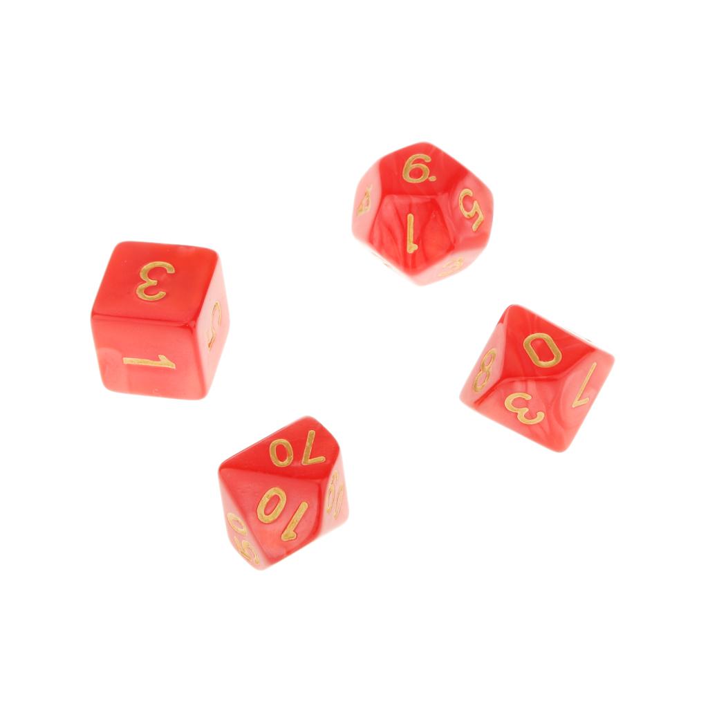 6 Colors Lot Of 7pcs Acrylic Dices Card Board Game Props Multi Sided Set