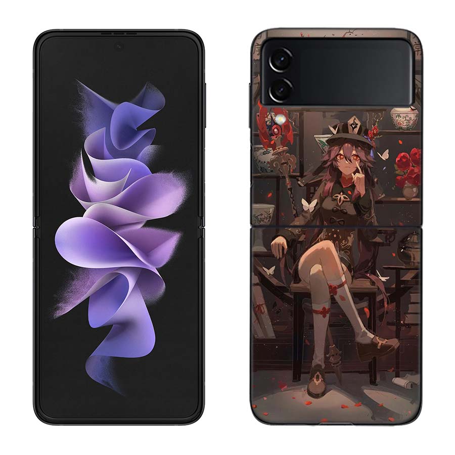 

Чехол для телефона Hutao Genshin Impact для Samsung Galaxy Z Flip 6 5 4 3 5G Черный Coque Жесткий Z Flip 7 Чехол Z Flip 5 Capa F Samsung Z Flip 5 5G