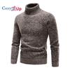 Cozy Up Men's Autumn and Winter Solid Thickened and Padded High-Collar Sweater