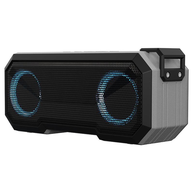 X8 Waterproof Bluetooth Speaker with Power Bank, Luminous Outdoor Subwoofer, Colorful Lights, and IPX7 Rating.