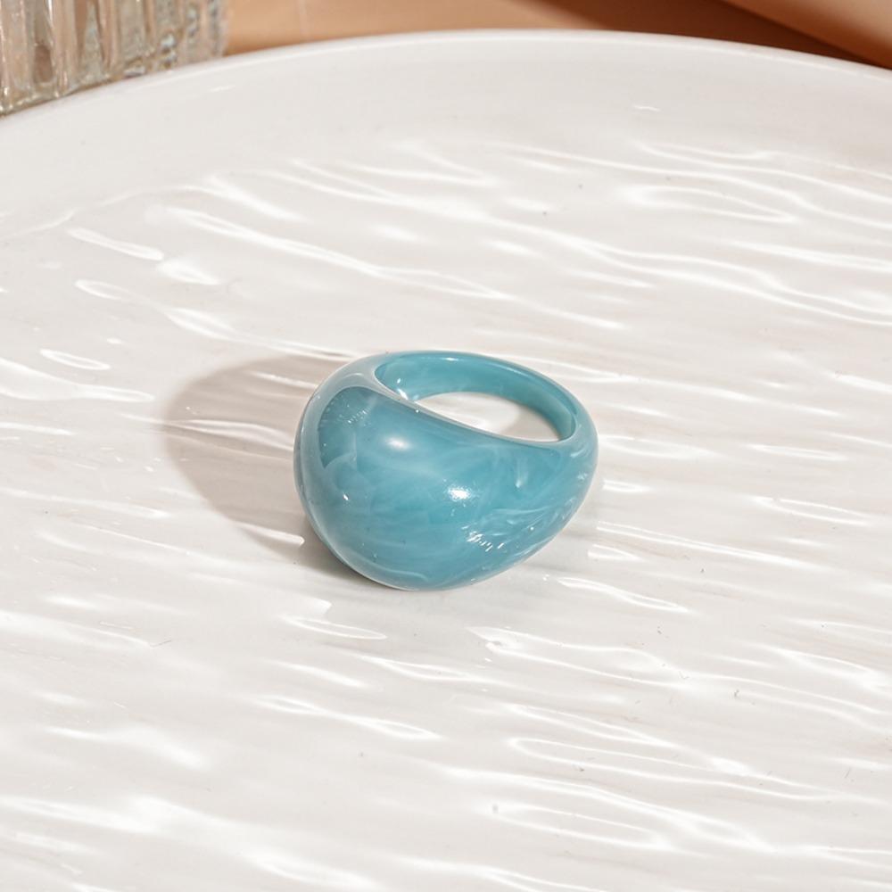 Melard Color Transparent Resin Ring Charm Irregular Ring Temperament Acrylic Geometric Ring  Gift
