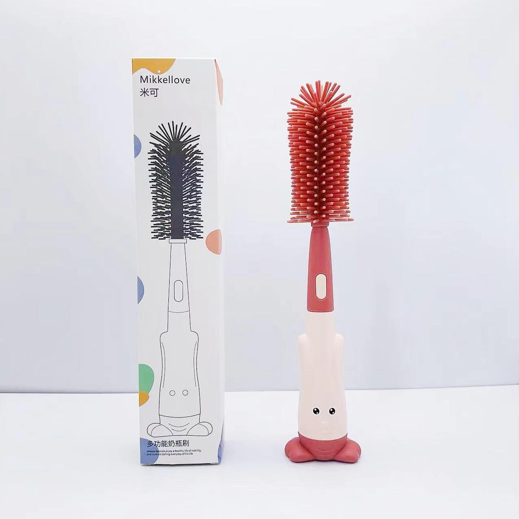 Baby Supplies Portable Silicone Bottle Brush with Storage Box for Cleaning and Washing Factory Price