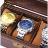 PU Leather & Wooden Watch Storage Box with Clear Glass Window, Multi-Layer Accessory Storage Case with Mirror, Gift-Ready