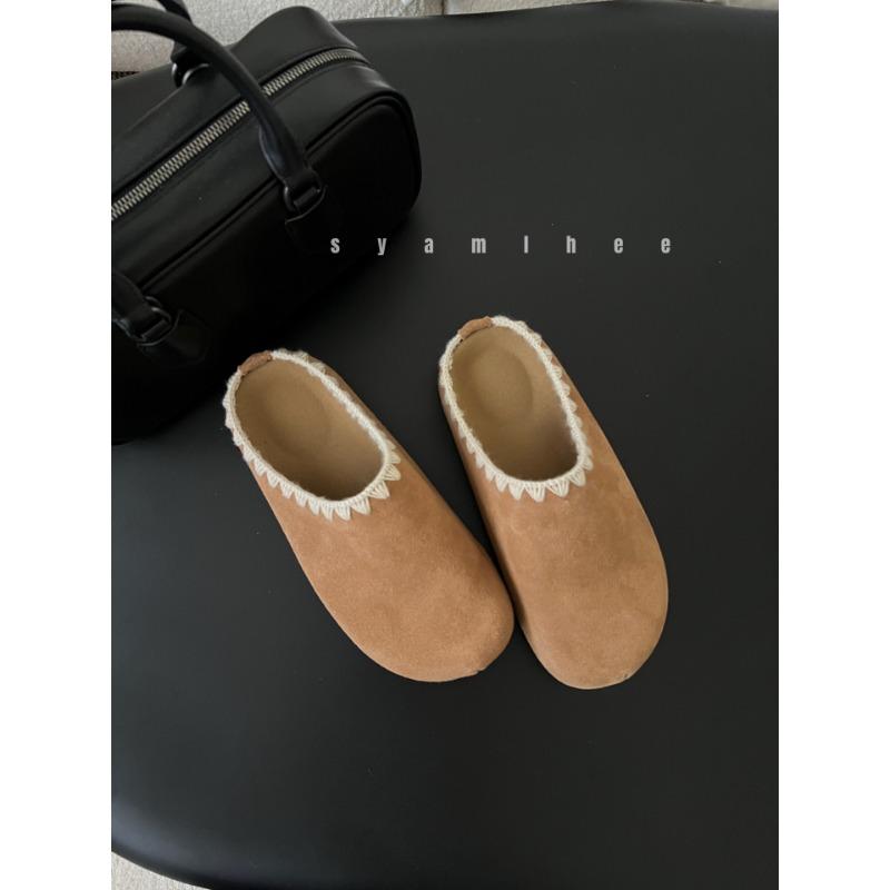 

Baotou half slippers women s autumn new cowhide thick bottom lazy person pedal small bread drag 35 верблюд